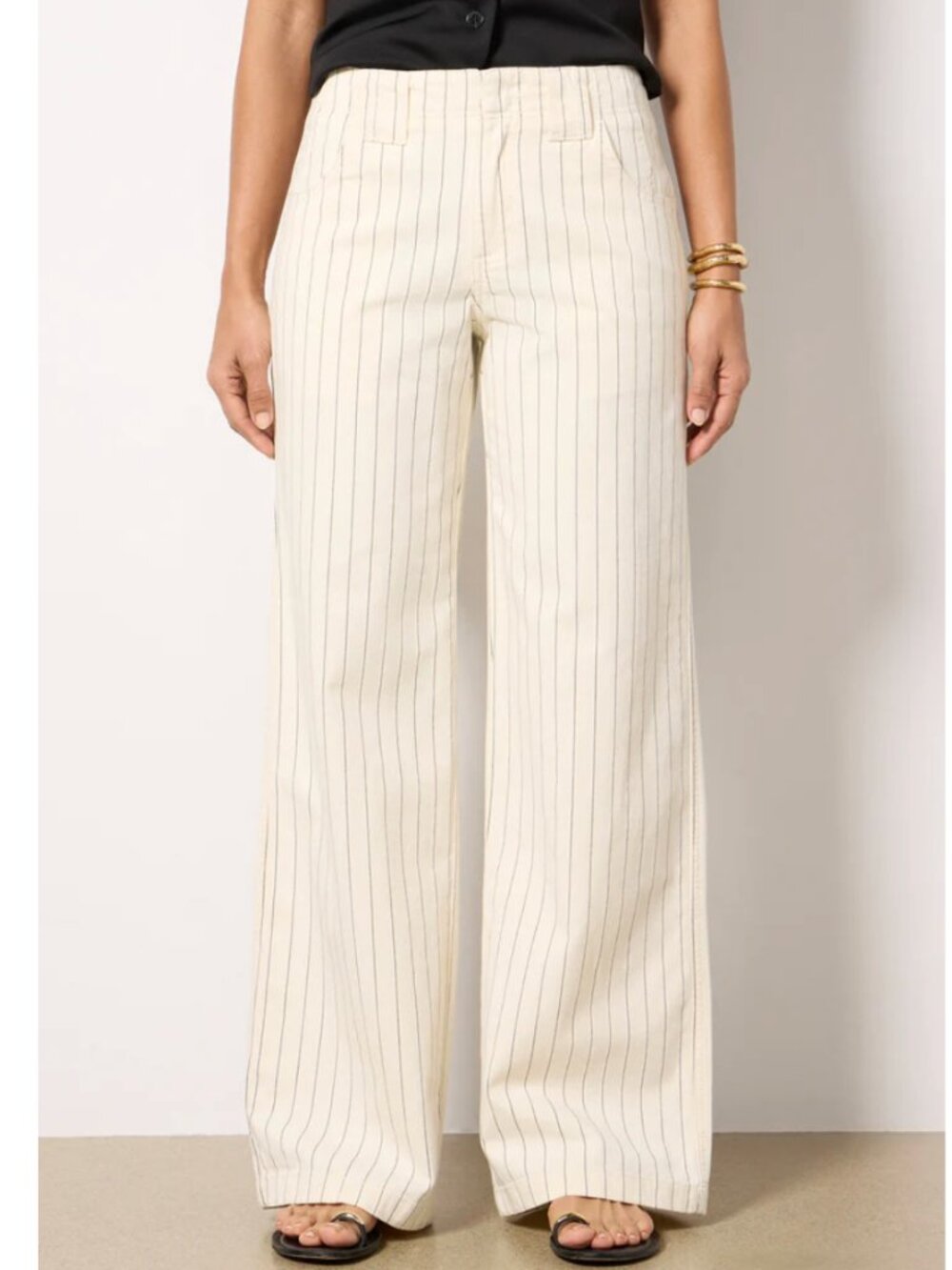 Sanctuary The Marine Pant Trouser Jean in Bleached White Pinstripe Size 29